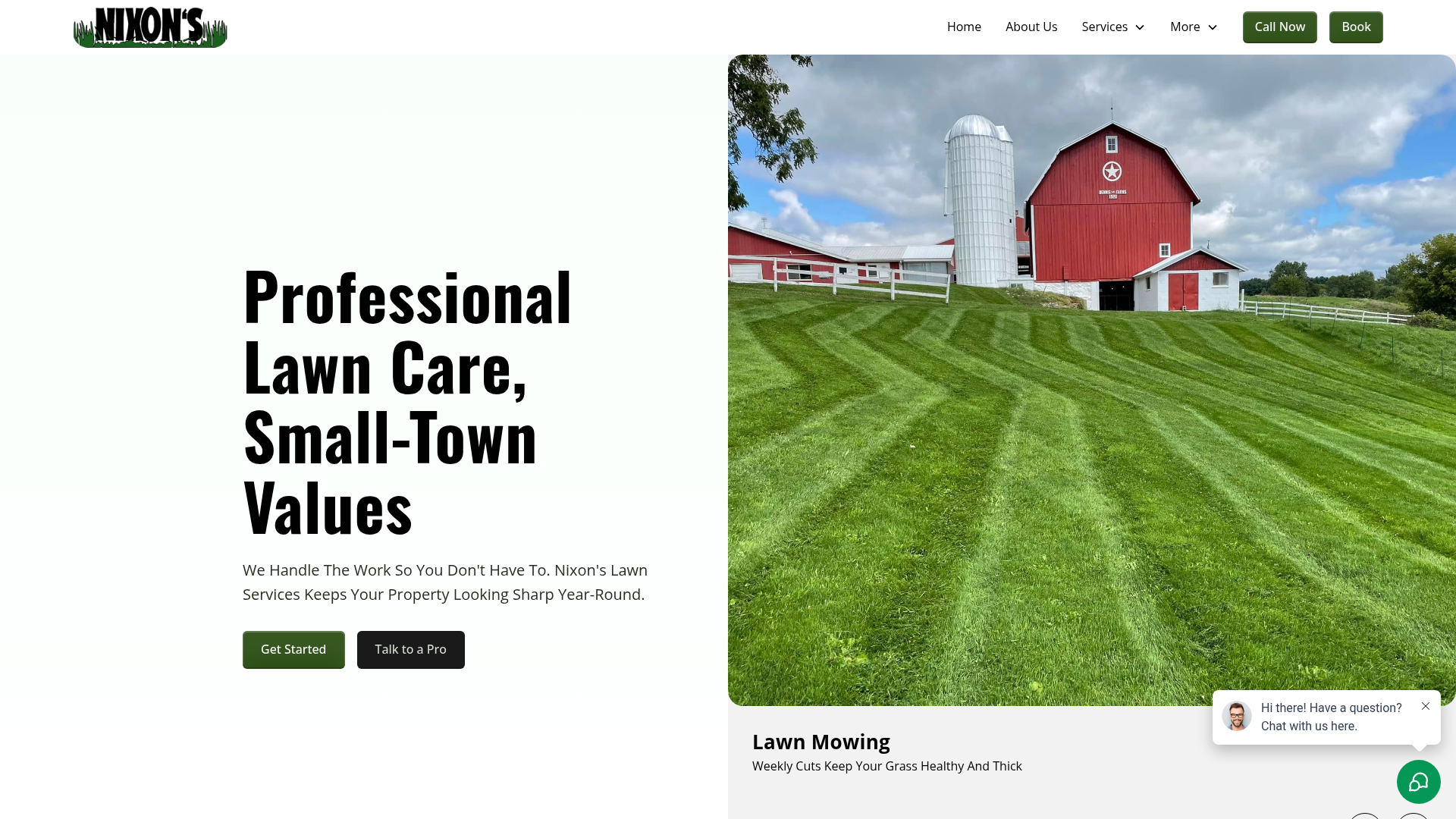 Nixon's Outdoor Services website screenshot